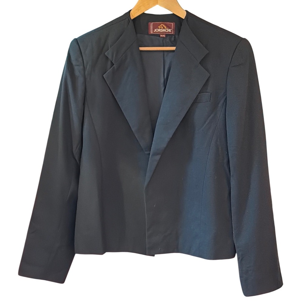Vintage 80's Jordache Blazer Cropped Dark Academia Power Dressing Minimalist